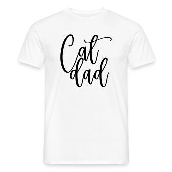 Cat Dad, Katzen Papa, Funny Shirt - Männer T-Shirt - Weiß - Vorne - AI Model Male 178 dark (178cm)