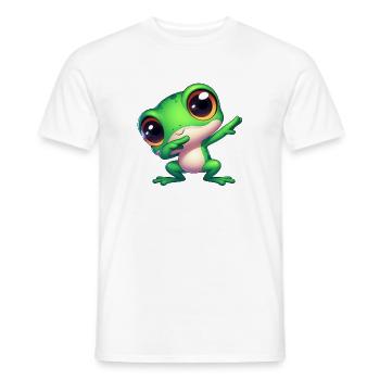 Niedlicher Frosch Dab Gamer Tierschutz Cartoon - Männer T-Shirt - Weiß - Vorne - AI Model Male 178 dark (178cm)