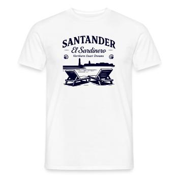 Santander El Sardinero Strand - Traum an der Nordküste - Männer T-Shirt - Weiß - Vorne - AI Model Male 178 dark (178cm)