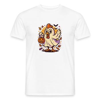 Ghost Chicken Trick-or-Treat Halloween - Men's T-Shirt - white - Front - AI Model Male 178 dark (178cm)