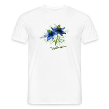 Nigella sativa - botanische Illustration - Männer T-Shirt - Weiß - Vorne - AI Model Male 178 dark (178cm)