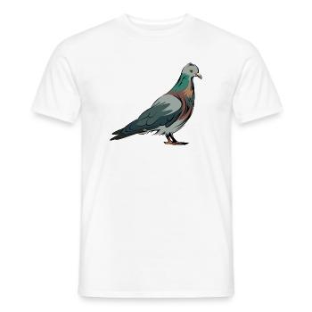 Colombe en couleur comme illustration pour les amateurs d’oiseaux - T-shirt homme - blanc - Devant - AI Model Male 178 dark (178cm)