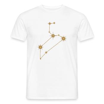 Star Constellation Leo Zodiac Birth Sign Golden - Men's T-Shirt - white - Front - AI Model Male 178 dark (178cm)