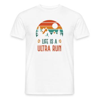 Life is a Ultra Run - Men's T-Shirt - white - Front - AI Model Male 178 dark (178cm)