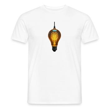 Ampoule et circuit - T-shirt homme - blanc - Devant - AI Model Male 178 dark (178cm)