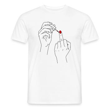 Girl Power Stinky Finger Women Power Self-Confident - Men's T-Shirt - white - Front - AI Model Male 178 dark (178cm)