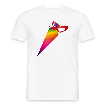Cône d’école coloré avec ruban rouge - T-shirt homme - blanc - Devant - AI Model Male 178 dark (178cm)