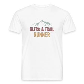 Ultra & Trail Runner - Men's T-Shirt - white - Front - AI Model Male 178 dark (178cm)