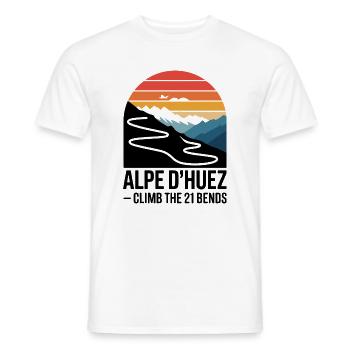 Alpe d'Huez 21 Kurven Straßenradsport Kunst - Männer T-Shirt - Weiß - Vorne - AI Model Male 178 dark (178cm)