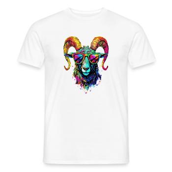 Aries mouflon Aries Wild Sheep Male Sheep - Men's T-Shirt - white - Front - AI Model Male 178 dark (178cm)