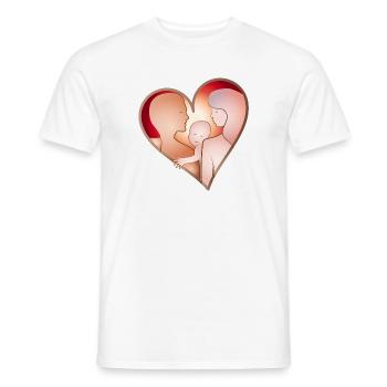 Liebe in der Familie – Herz mit Eltern & Kind - Männer T-Shirt - Weiß - Vorne - AI Model Male 178 dark (178cm)
