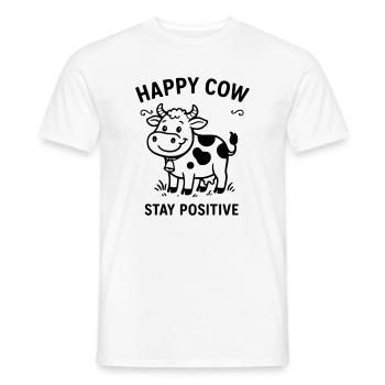happycow - Men's T-Shirt - white - Front - AI Model Male 178 dark (178cm)