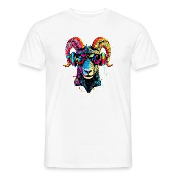 Aries mouflon Aries Wild Sheep Male Sheep - Men's T-Shirt - white - Front - AI Model Male 178 dark (178cm)