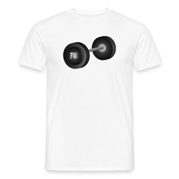 Simple dumbbell – fitness symbol for strength athletes - Men's T-Shirt - white - Front - AI Model Male 178 dark (178cm)