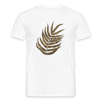 Elegant Golden Plant Illustration - Men's T-Shirt - white - Front - AI Model Male 178 dark (178cm)