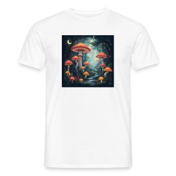 Mushroom Forest - Men's T-Shirt - white - Front - AI Model Male 178 dark (178cm)