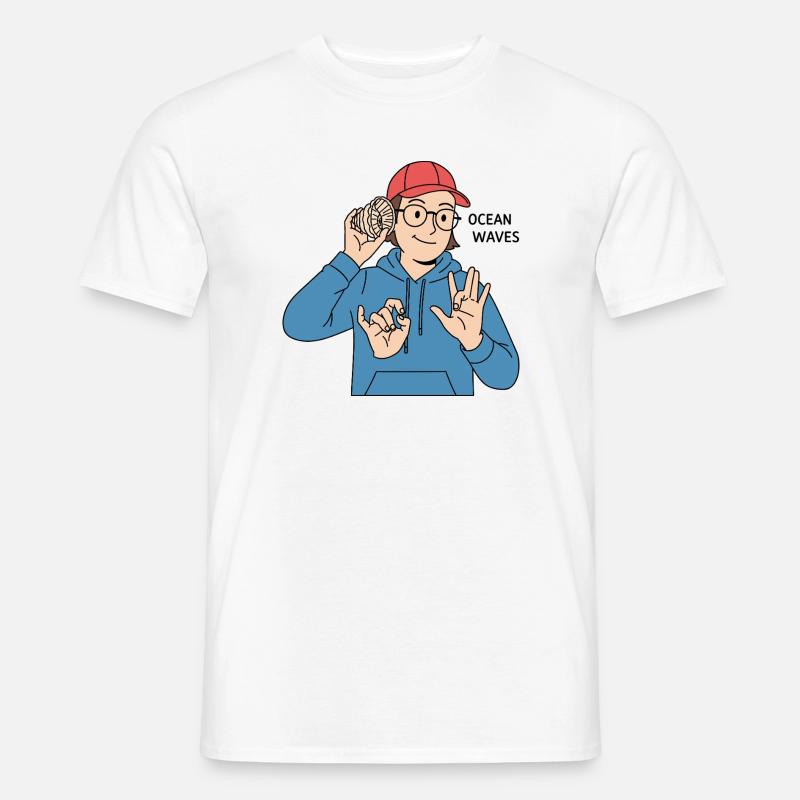 Gebärdensprache Ocean Waves - Männer T-Shirt - Weiß