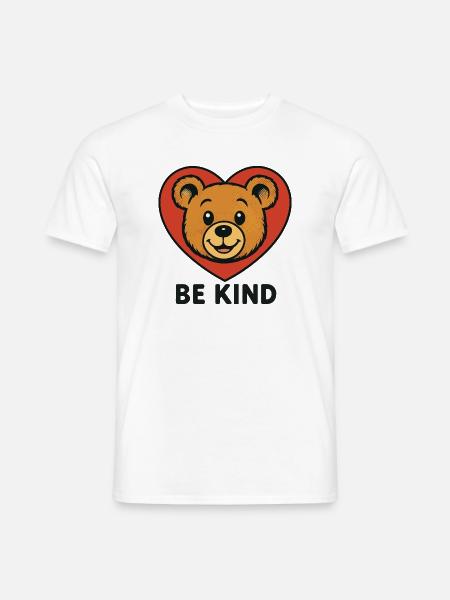 Be Kind – Süßer Bär im Herz | Freundlichkeit - Männer T-Shirt - Weiß