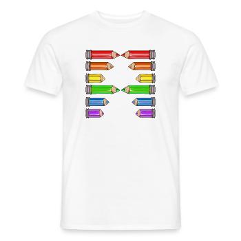 LETTER A NAME SCHOOL CRAYONS - Men's T-Shirt - white - Front - AI Model Male 178 dark (178cm)