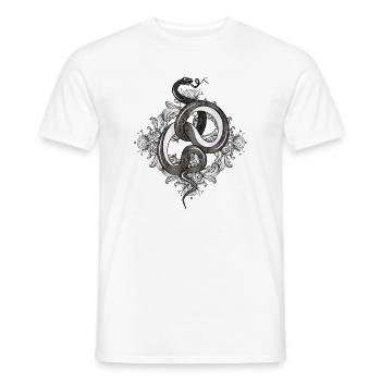 Ornement de serpent mystique – Élégant et puissant - T-shirt homme - blanc - Devant - AI Model Male 178 dark (178cm)