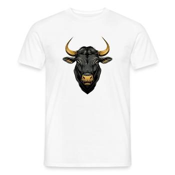 Stier Bulle Ochse Rind Bauernhof Kuh Taurus Bullen - Männer T-Shirt - Weiß - Vorne - AI Model Male 178 dark (178cm)
