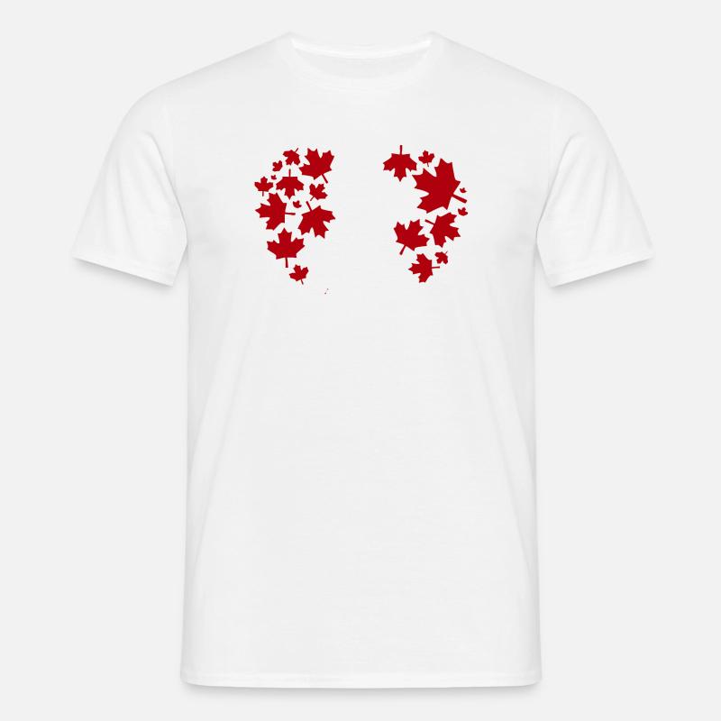 Maple Leaf Heart Pattern - Men's T-Shirt - white