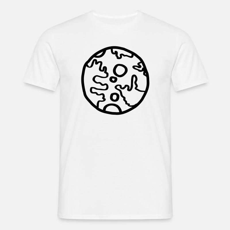 Pianeta Spazio Doodle Semplice - Maglietta da uomo - bianco