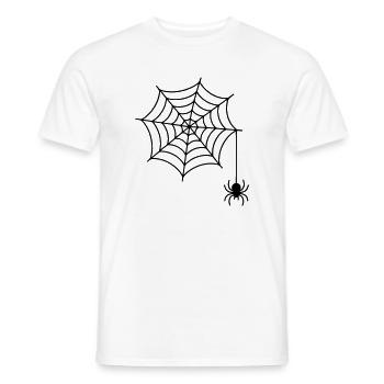 Spider web with spider silhouette - Men's T-Shirt - white - Front - AI Model Male 178 dark (178cm)