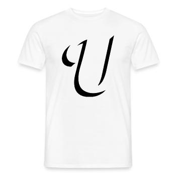Lettre U, nom, la lettre U - T-shirt homme - blanc - Devant - AI Model Male 178 dark (178cm)