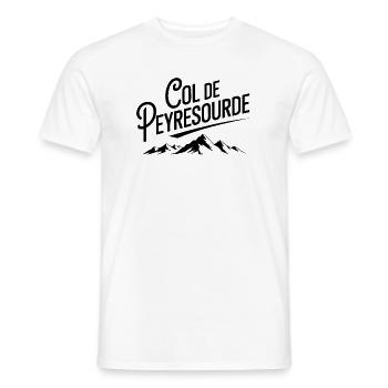 Col de Peyresourde Cycling Climb Art - Men's T-Shirt - white - Front - AI Model Male 178 dark (178cm)