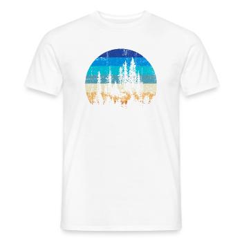 Sunset Forest Silhouette Imprimer - T-shirt homme - blanc - Devant - AI Model Male 178 dark (178cm)