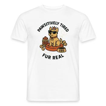 Dogboss with sunglasses and crown - Men's T-Shirt - white - Front - AI Model Male 178 dark (178cm)