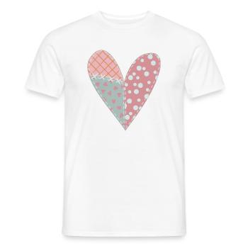 Patchwork Herz Nr. 6 - Männer T-Shirt - Weiß - Vorne - AI Model Male 178 dark (178cm)