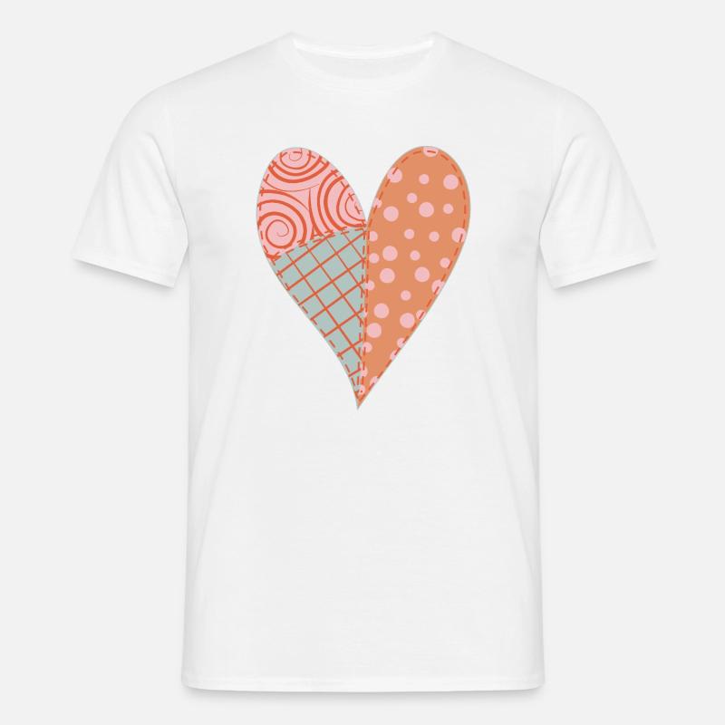 Patchwork Herz Nr. 4 - Männer T-Shirt - Weiß