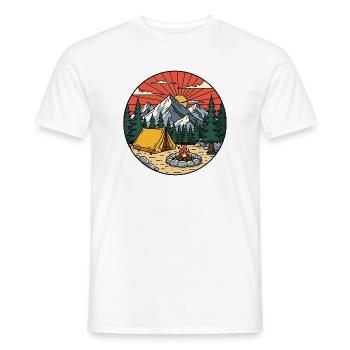 Ecological Mountain Campsite - Men's T-Shirt - white - Front - AI Model Male 178 dark (178cm)