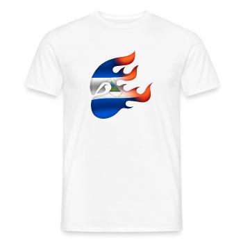 Flag of Nicaragua - Nicaragua - Ninja - Men's T-Shirt - white - Front - AI Model Male 178 dark (178cm)
