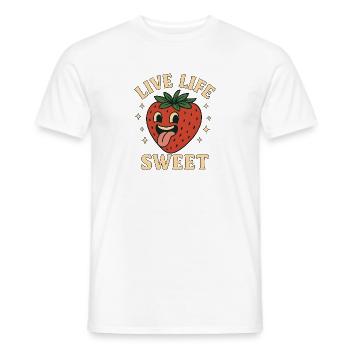 Lustige Erdbeere Kawaii - Männer T-Shirt - Weiß - Vorne - AI Model Male 178 dark (178cm)