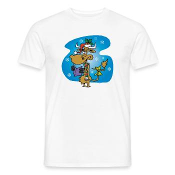 Cow Santa Claus *funny* - Männer T-Shirt - Weiß - Vorne - AI Model Male 178 dark (178cm)