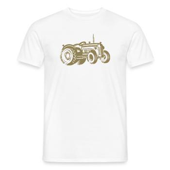 Silhouette de tracteur Agriculture agricole - T-shirt homme - blanc - Devant - AI Model Male 178 dark (178cm)
