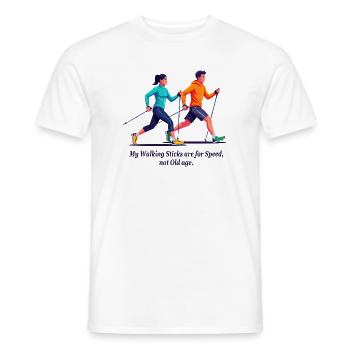 Nordic walking fans - Men's T-Shirt - white - Front - AI Model Male 178 dark (178cm)