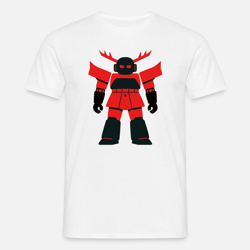 Samurai Robo mit Geweih - Männer T-Shirt - Weiß