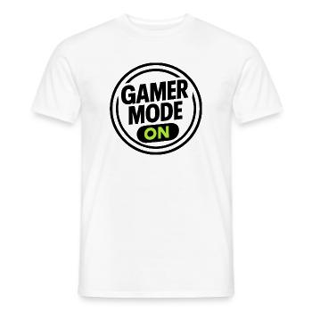 Gamer Mode ON – T-shirt gaming fluo - T-shirt homme - blanc - Devant - AI Model Male 178 dark (178cm)