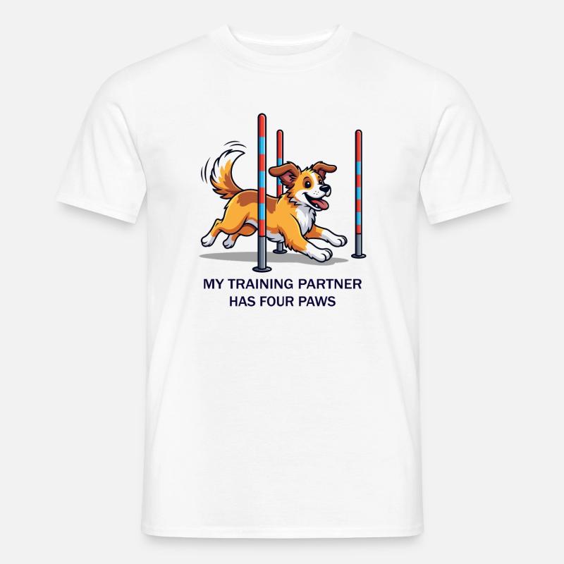 My Training Partner has four Paws - Männer T-Shirt - Weiß