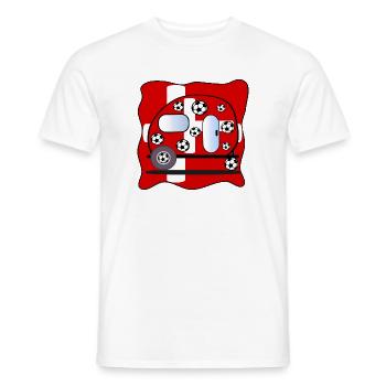 Football Camping Denmark - Men's T-Shirt - white - Front - AI Model Male 178 dark (178cm)