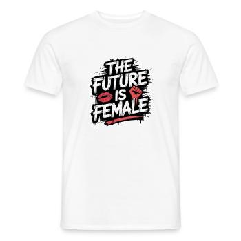 La femme est l’avenir - T-shirt homme - blanc - Devant - AI Model Male 178 dark (178cm)