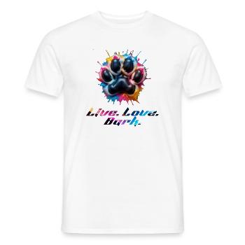Colorful Paw with Emotions - Men's T-Shirt - white - Front - AI Model Male 178 dark (178cm)