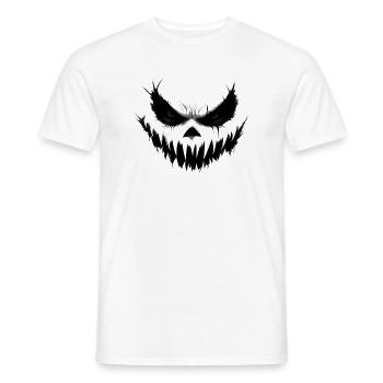 Menacing Smile Skull Face Print - Men's T-Shirt - white - Front - AI Model Male 178 dark (178cm)