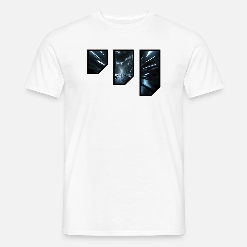 Futuristisches Sci-Fi-Korridor-Design - Männer T-Shirt - Weiß