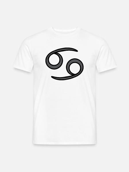Cancer Zodiac Sign Symbol Black & Gray - Men's T-Shirt - white
