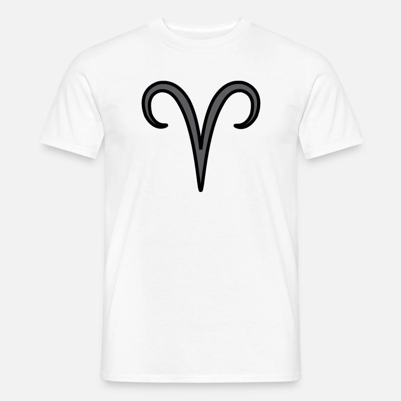 Widder Sternzeichen Symbol Schwarz & Grau - Männer T-Shirt - Weiß